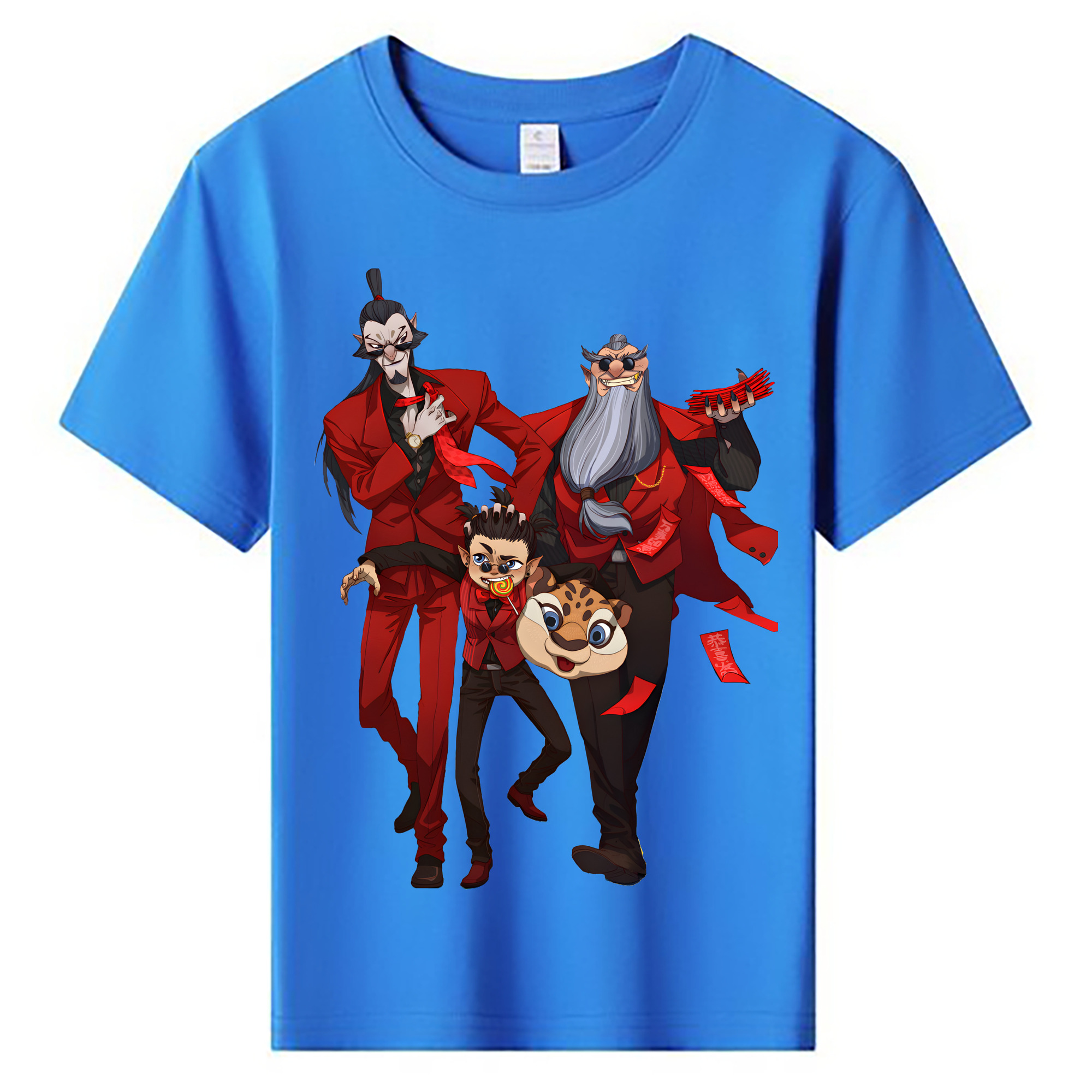 （画像用） Ne Zha 2 ナタ 魔童の大暴れ 綿100％キッズTシャツ（フロントプリント）